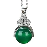 Collar de plata con colgante de piedra de jade...