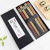 Bosdontek Palillos Japoneses 5 Pares De Palillos...